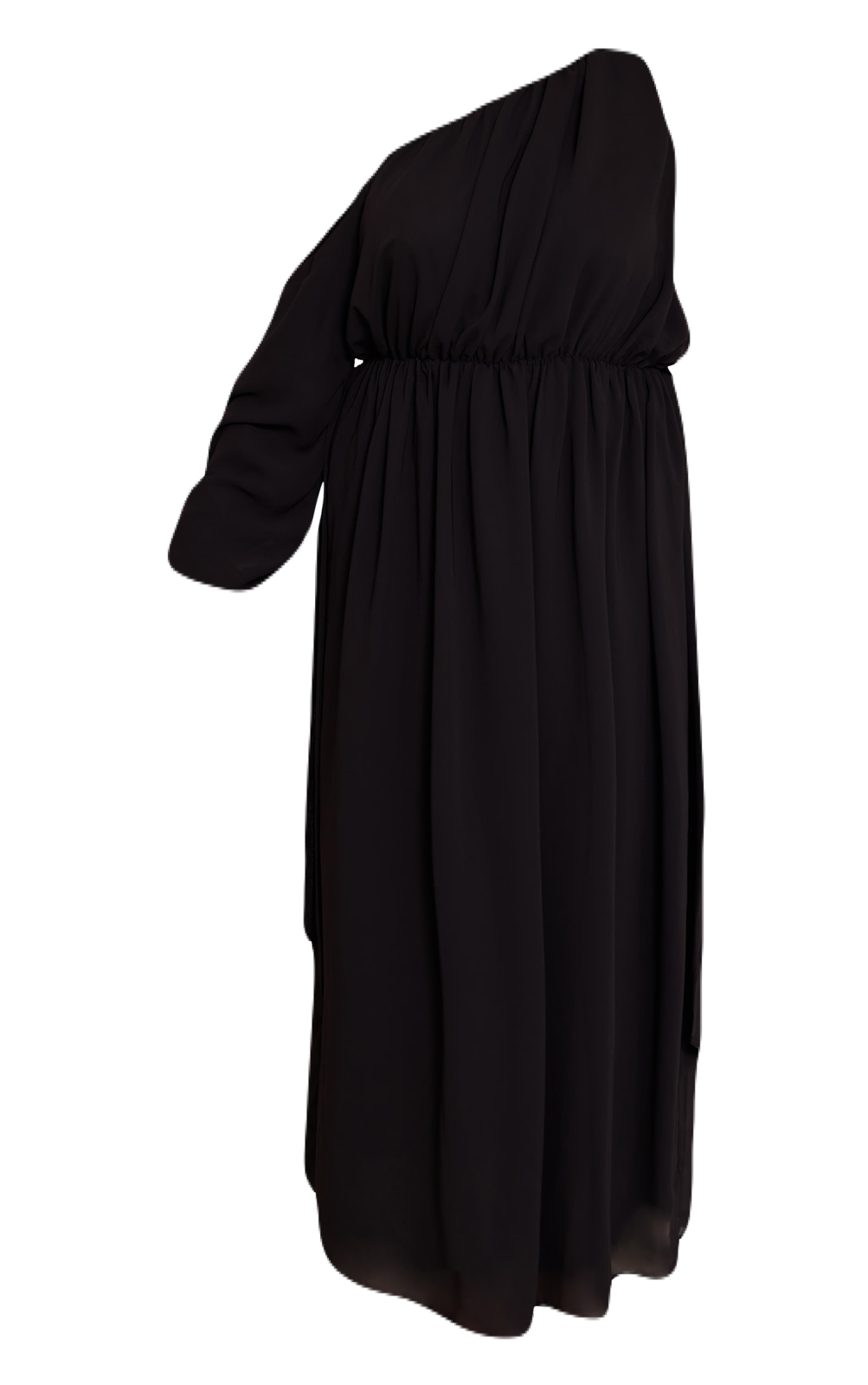 Black Chiffon Drape Maxi Dress