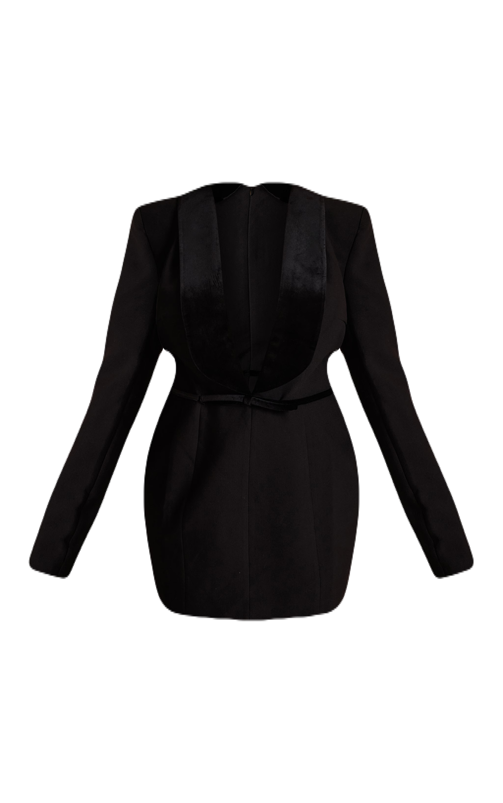 Black Velvet Detail Blazer Dress