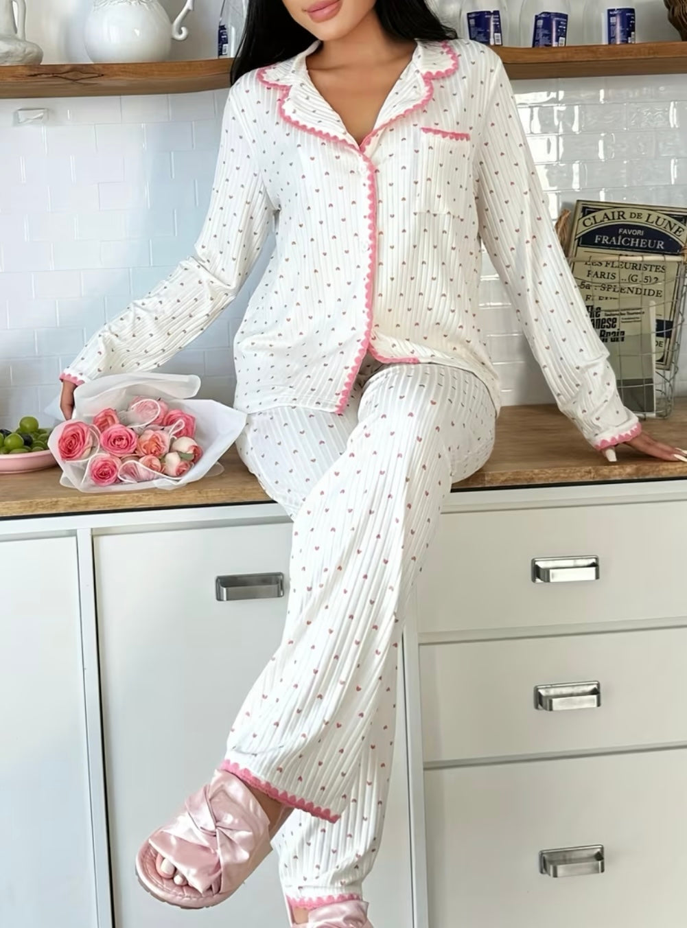 Stripe Heart Lounge Set