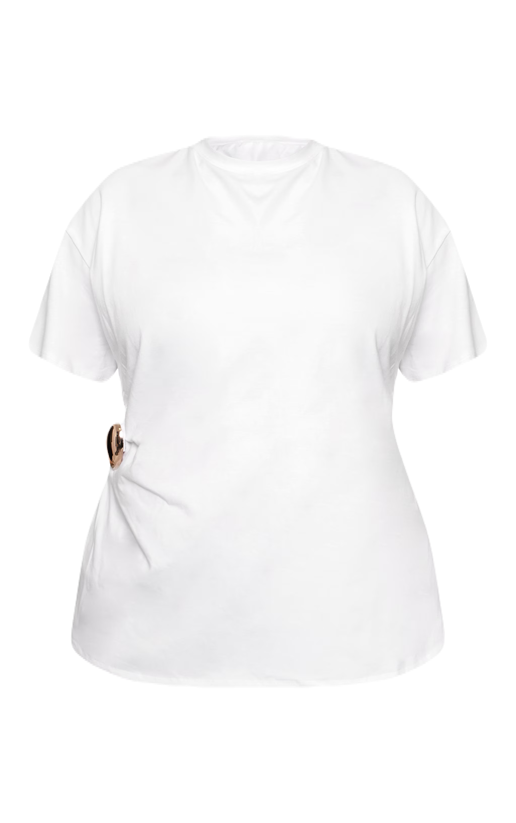 White Gold Detail Asymmetric T-shirt