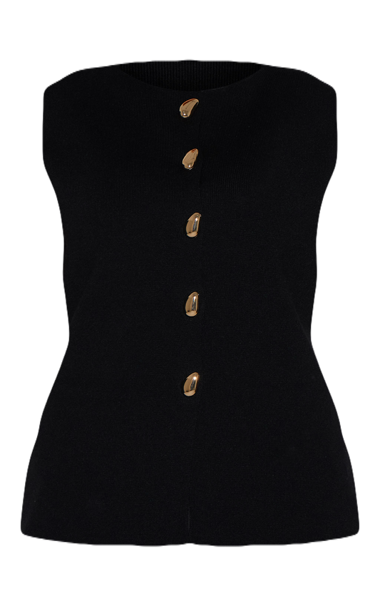 Black Knit Waistcoat