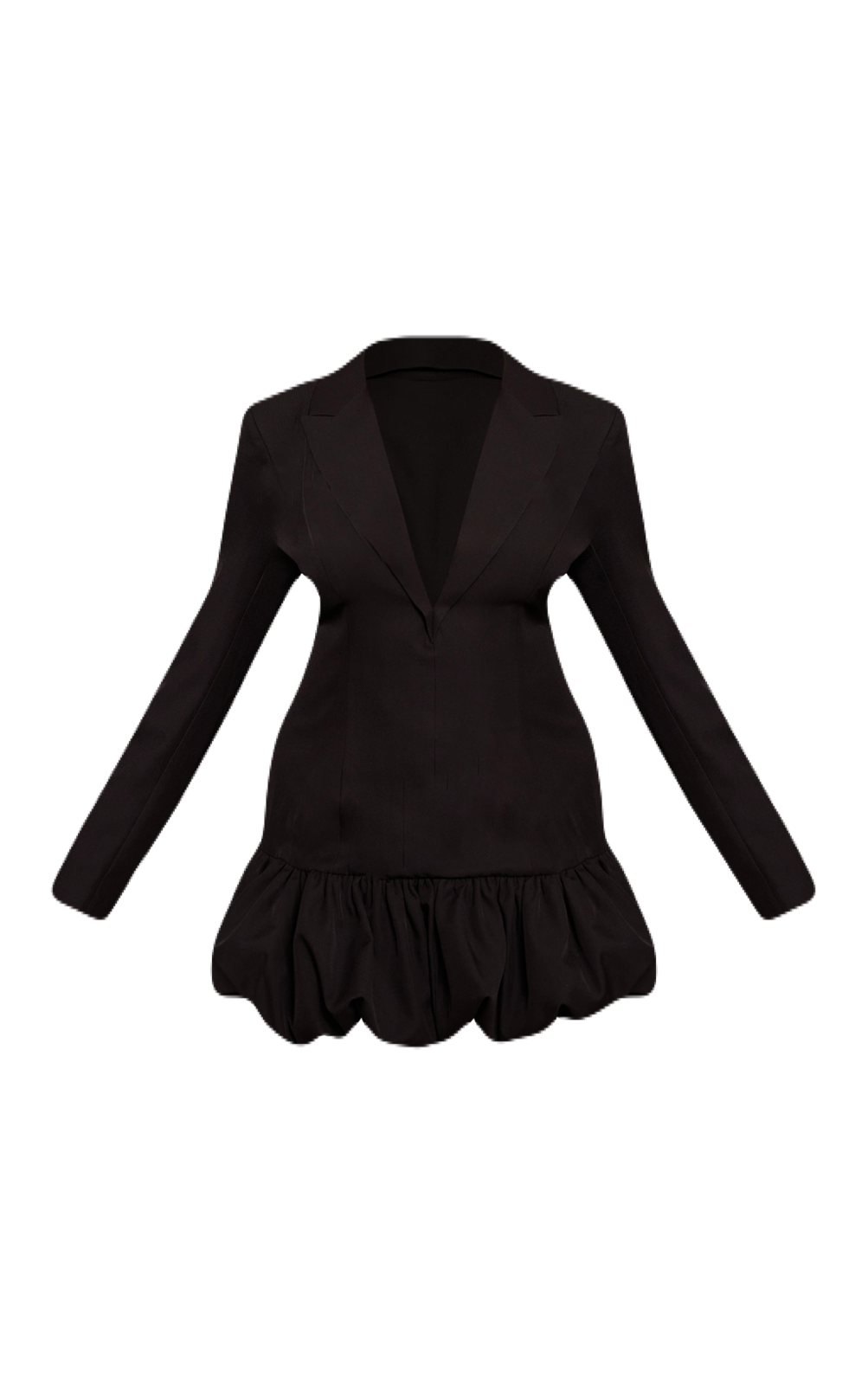 Black Puff Hem Blazer Dress