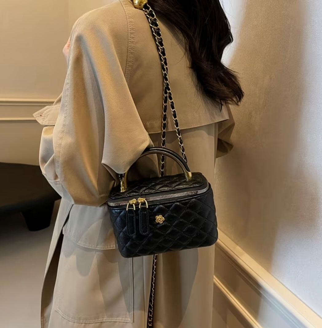 Black Quilted Sling Bag