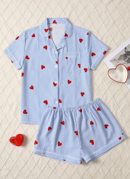 Blue Cupid Stripe Set