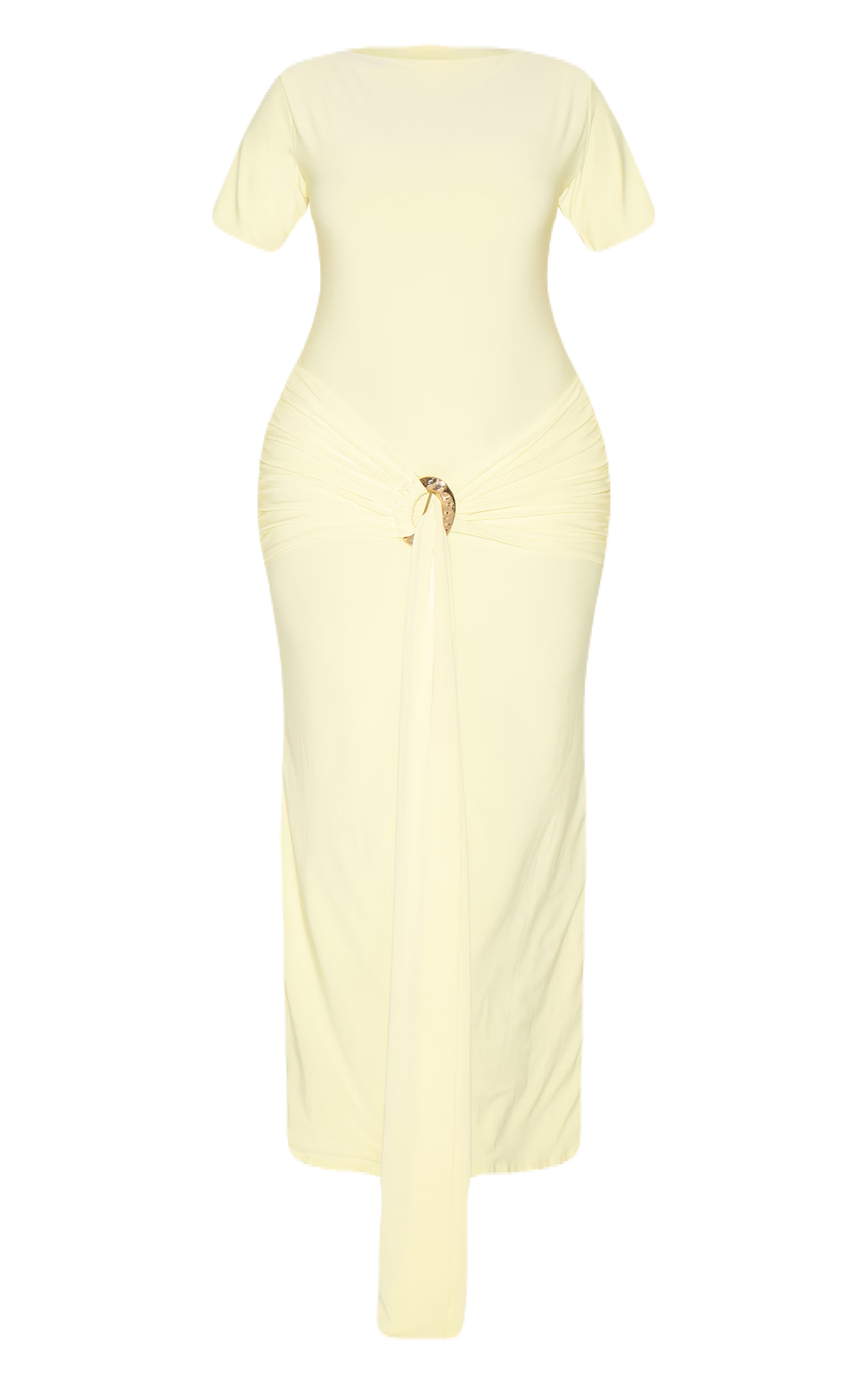 Butter Yellow Wrap Waist Dress