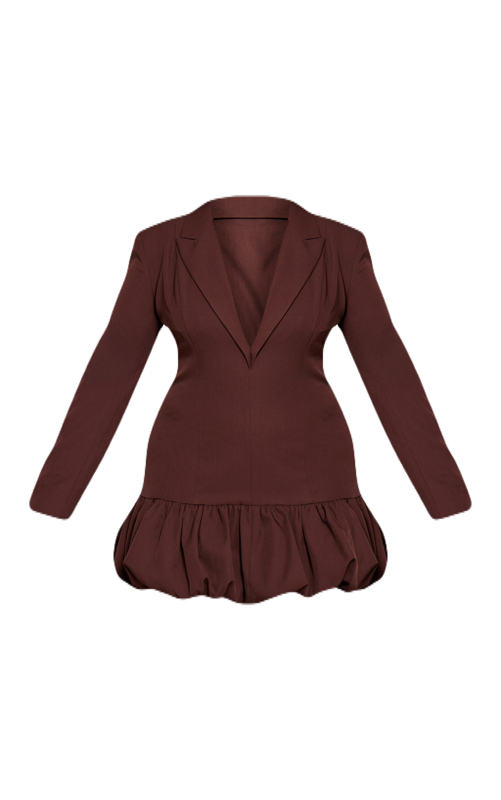Chocolate Puff Hem Blazer Dress