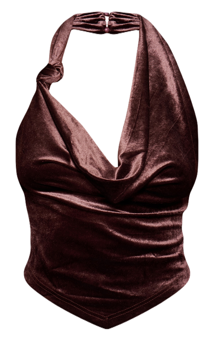 Velvet Cowl Neck Top