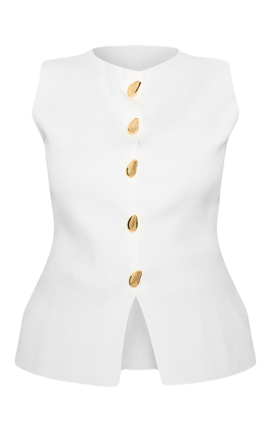 Cream Knit Waistcoat