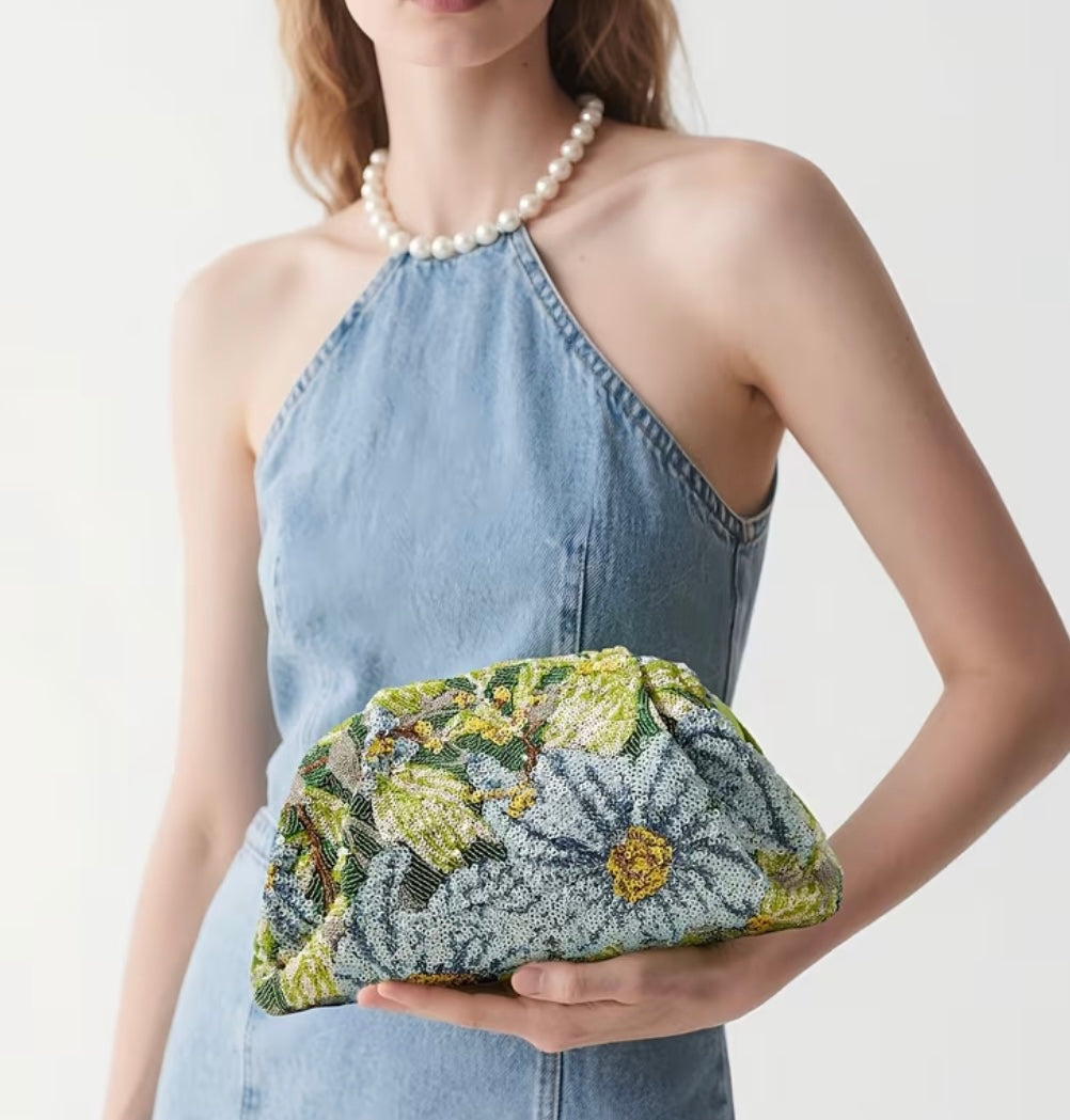 Floral Embellished Clutch