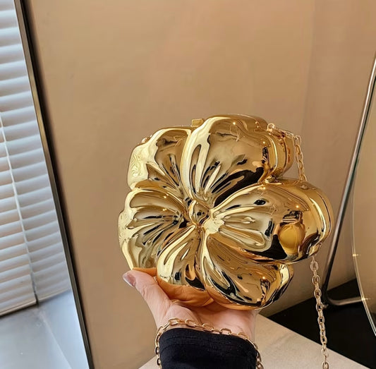 Gold Floral Statement Clutch
