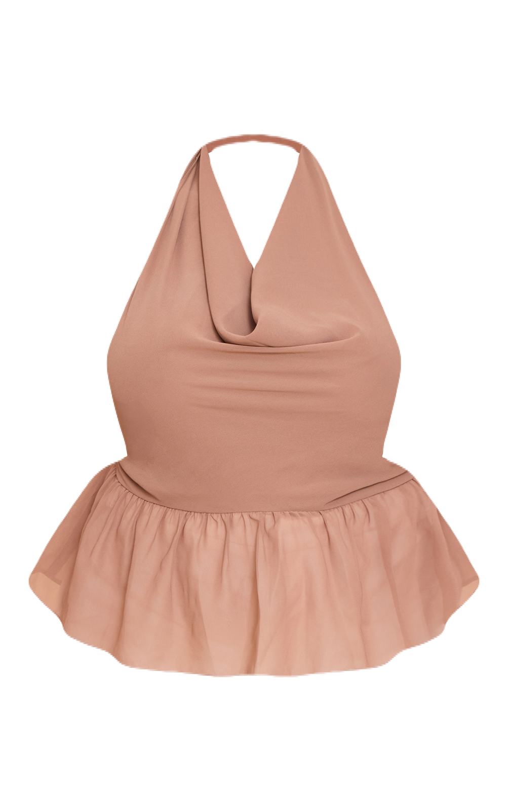 Mocha Chiffon Peplum Top