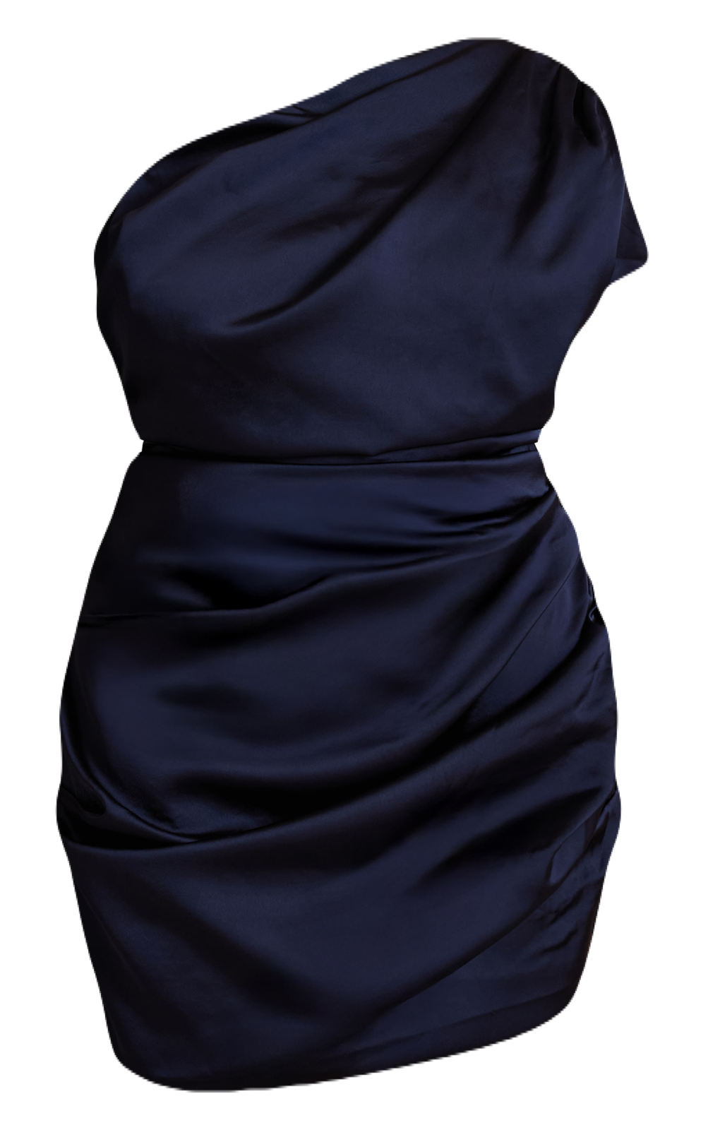 Navy Structured Satin Dress