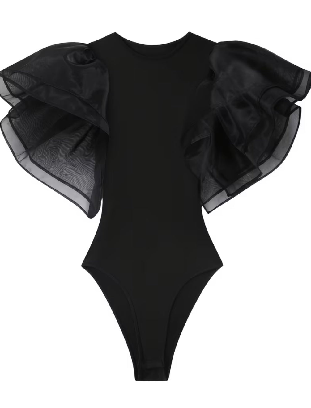 Noir Organza Sleeve Bodysuit