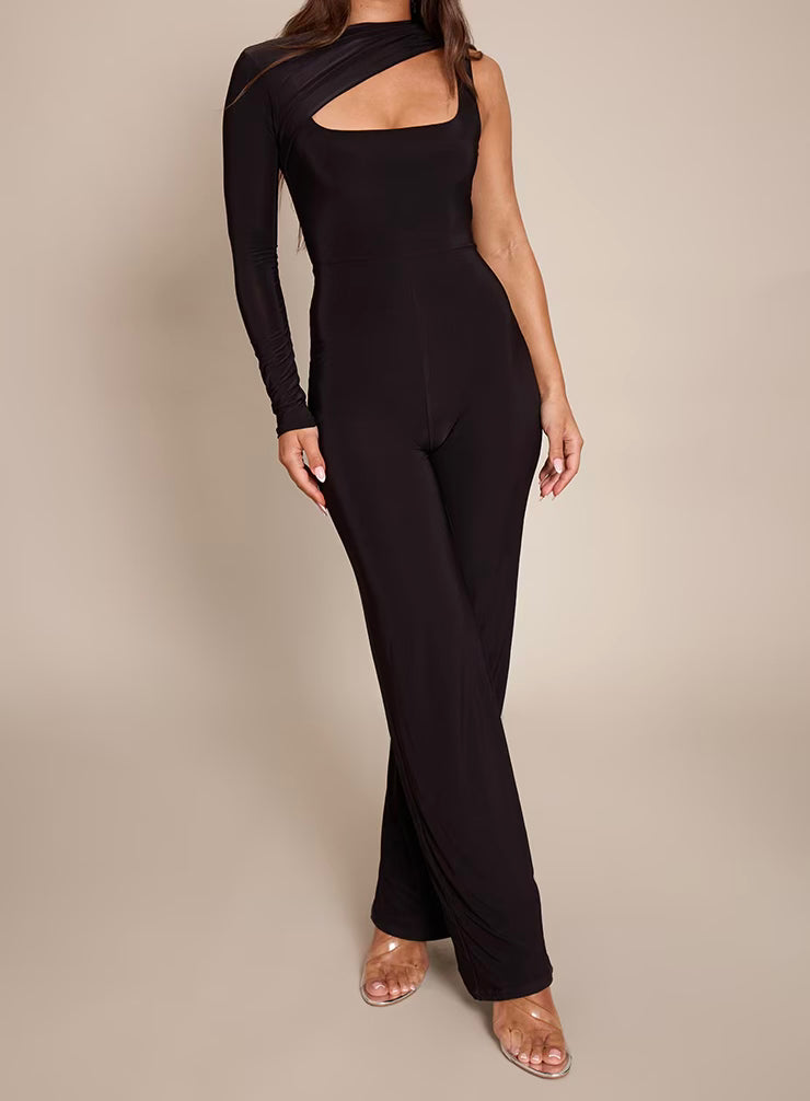 One-Shoulder Cut-Out Jumpsuit