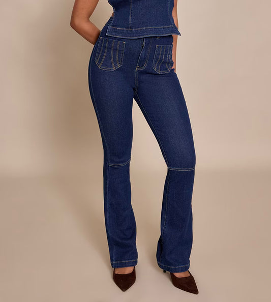 Petit Indigo Denim Flared Jeans