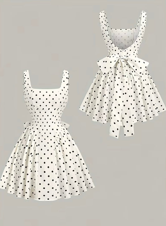 Polka Dot Bow Back Dress
