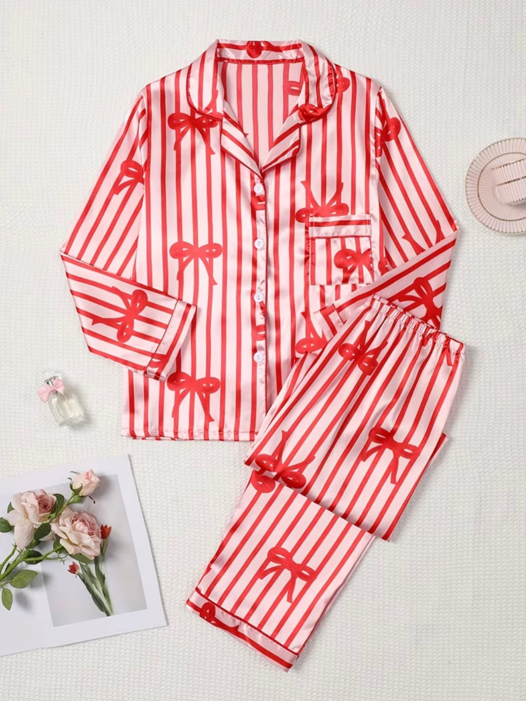 Red Velvet Bow PJ Set