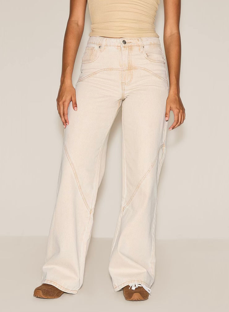 Sand Western Seam Jeans