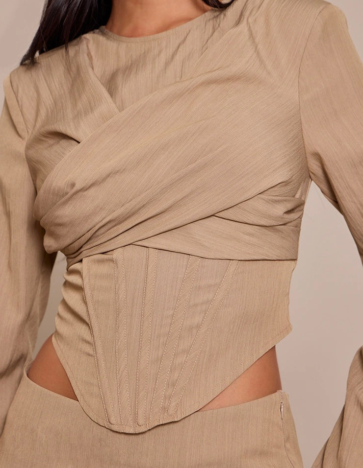 Taupe Drape Corset