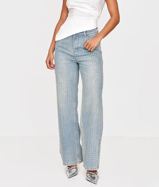 Vintage Wash Diamanté Jeans